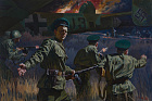 Дроздов А.Ю. Подвиг командира И.В. Василькова. Перехват немецких диверсантов. 12 июня 1944 года. 2021 г. х.м. 100х150.jpg