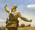 Штрикман Л.Л. Комбат. По мотивам военной фотографии. 2005 г. х.м. 100х120 см.jpg