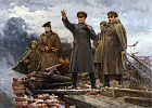 Семенов А.Н. Жуков Г.К. и Федюнинский И.И. на Пулковских высотах. 1986 г. х.м. 153х230.jpg